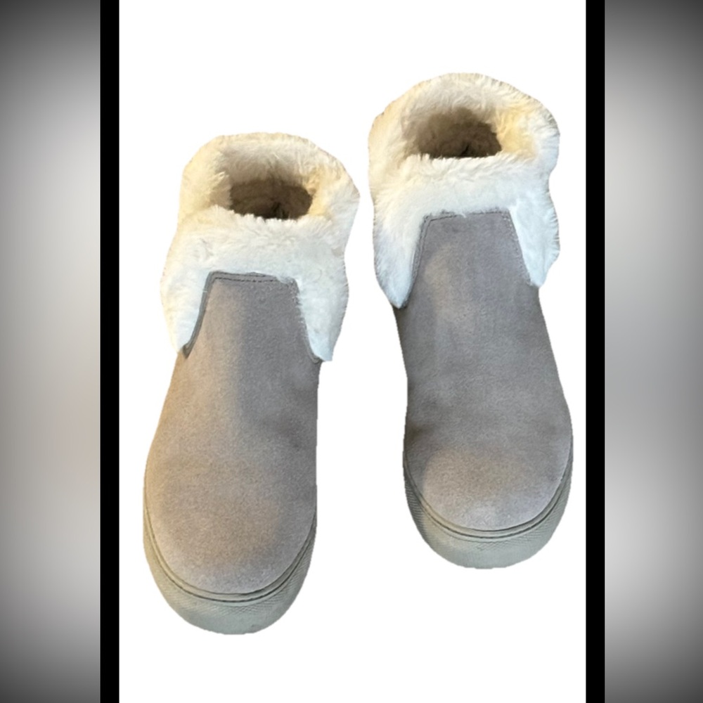 Cougar Faux Fur Women’s Ankle Boots Waterproof Duffy Mushroom Gray Suede Size 6